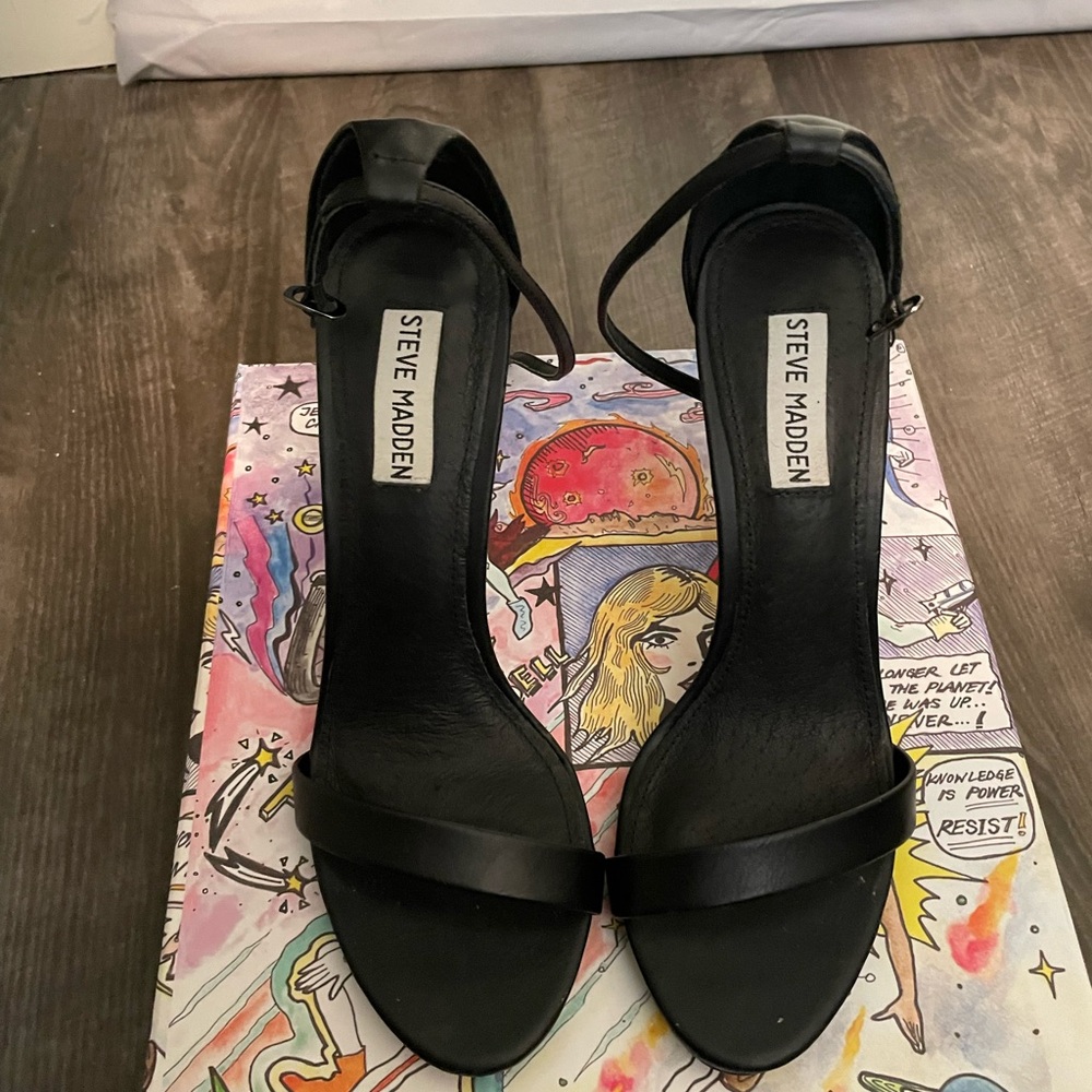 SOLD! Steve Madden Black Strappy Heels